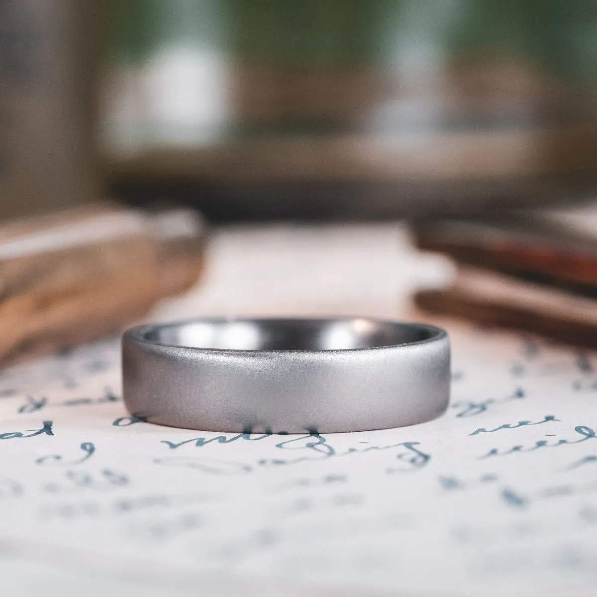The Aerodyne | Men's Brushed Titanium Wedding Band