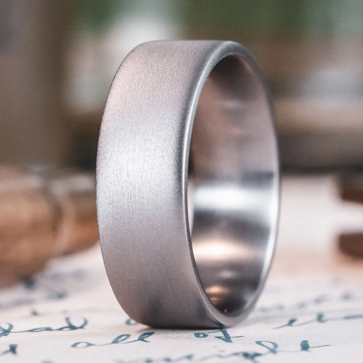 The Aerodyne | Men's Brushed Titanium Wedding Band