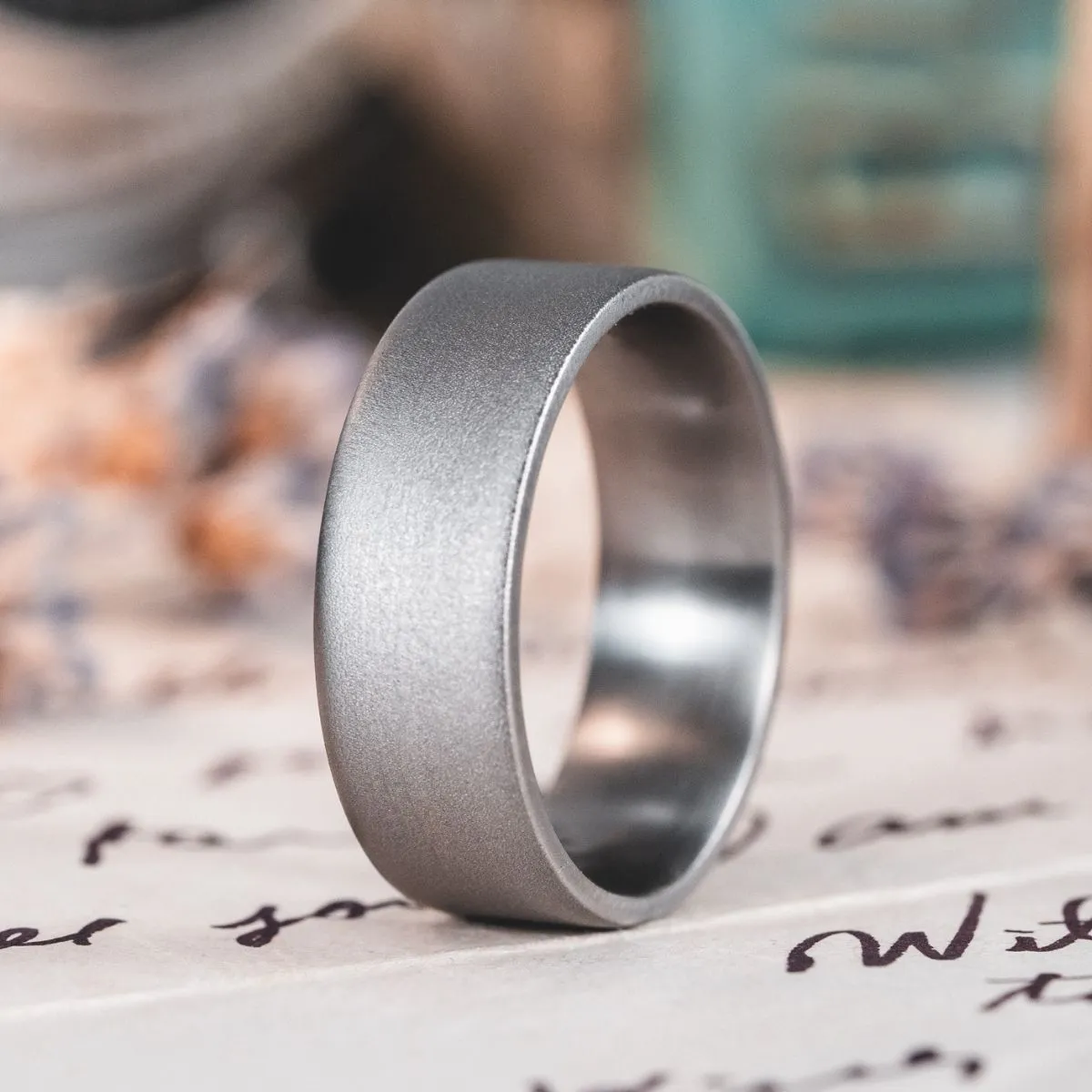 The Aerodyne | Men's Brushed Titanium Wedding Band
