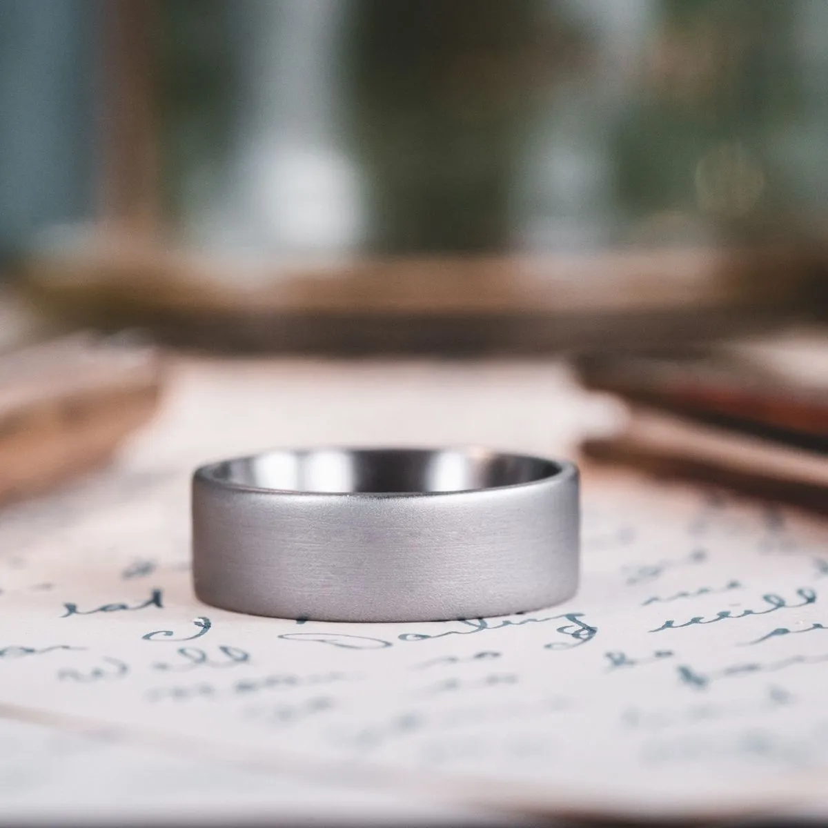 The Aerodyne | Men's Brushed Titanium Wedding Band
