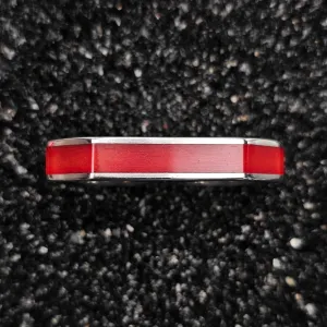 The Four Point (Red Camel Bone & Continuum Silver Two Finger Ring)