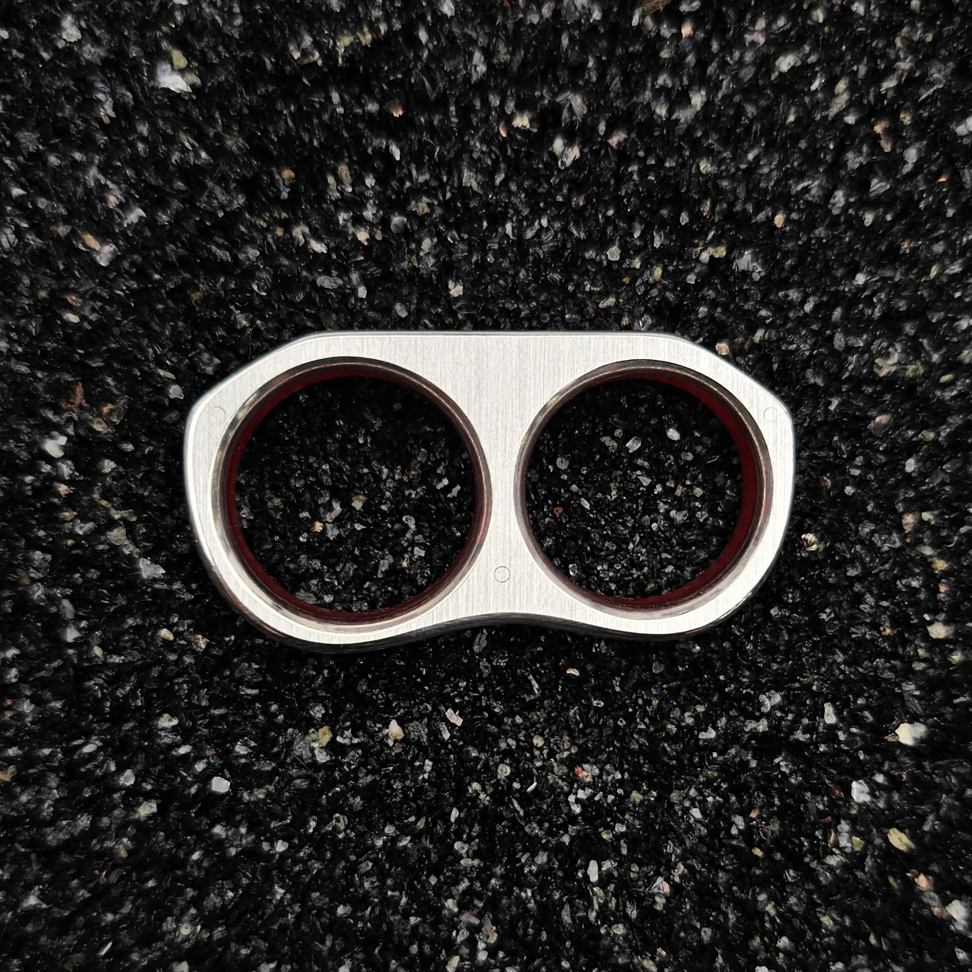 The Four Point (Red Camel Bone & Continuum Silver Two Finger Ring)