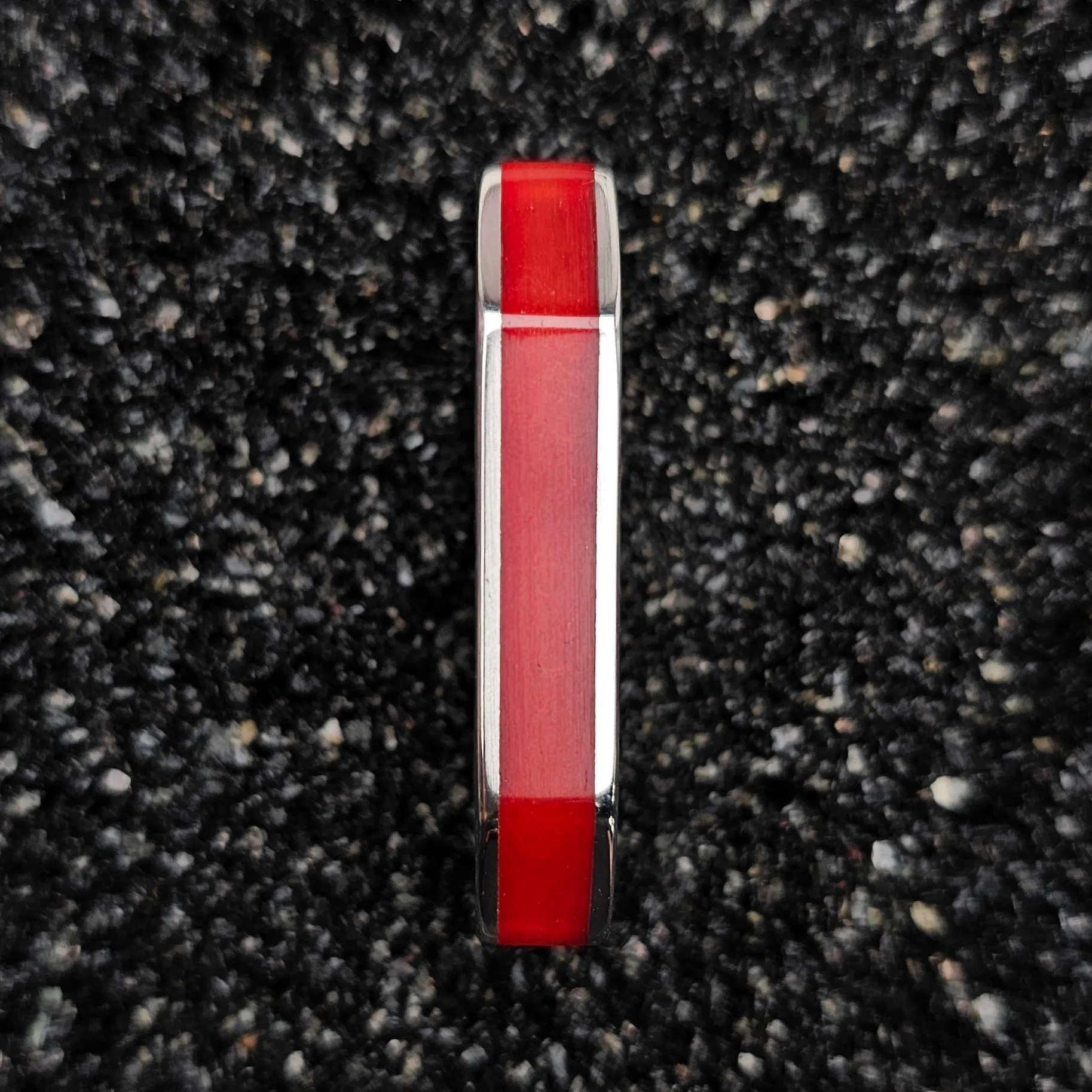 The Four Point (Red Camel Bone & Continuum Silver Two Finger Ring)