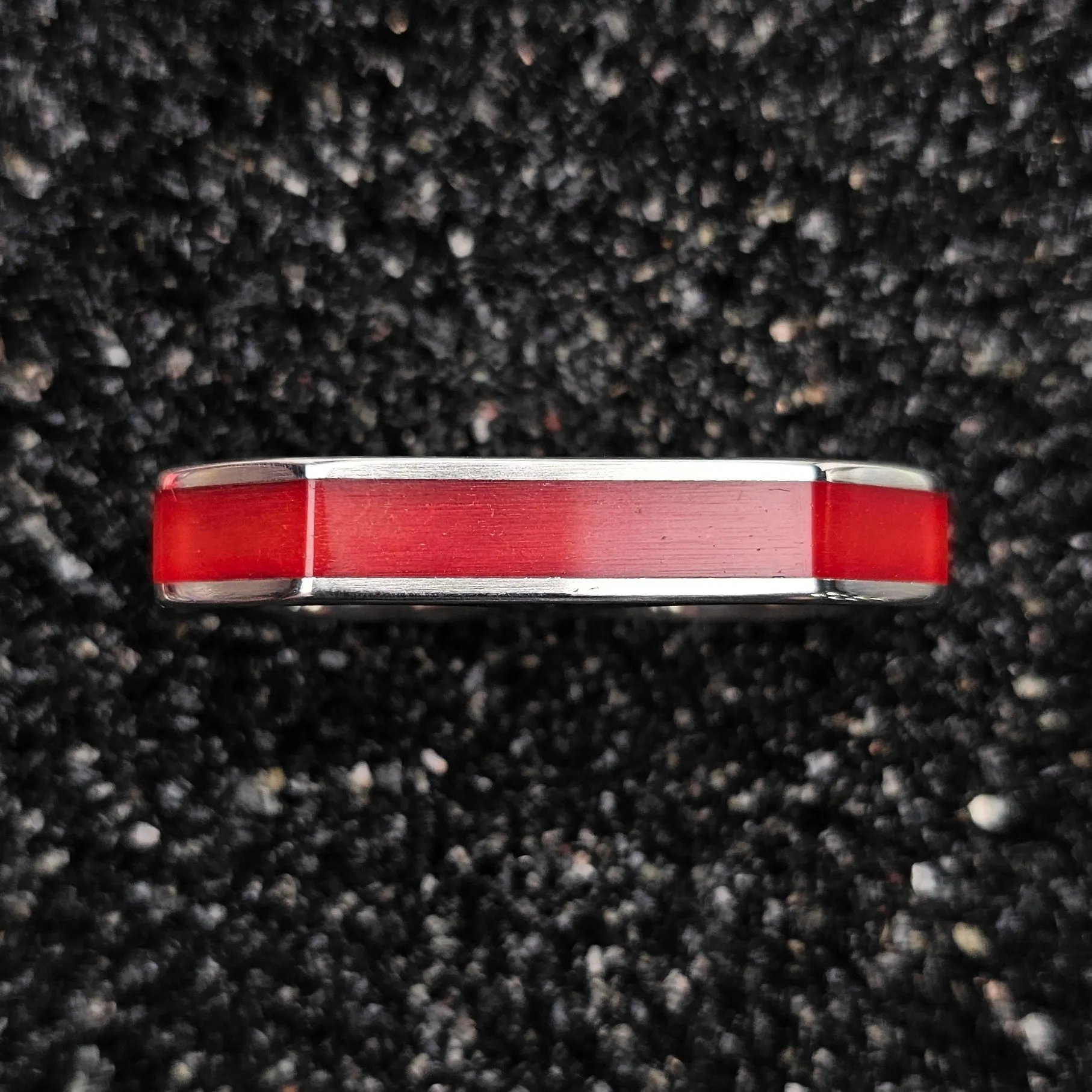 The Four Point (Red Camel Bone & Continuum Silver Two Finger Ring)