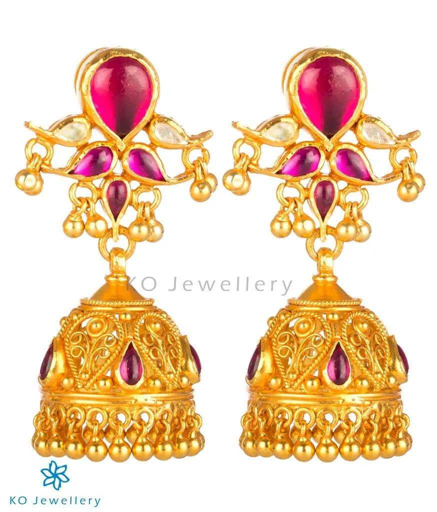 The Mrinalini Silver Jhumka