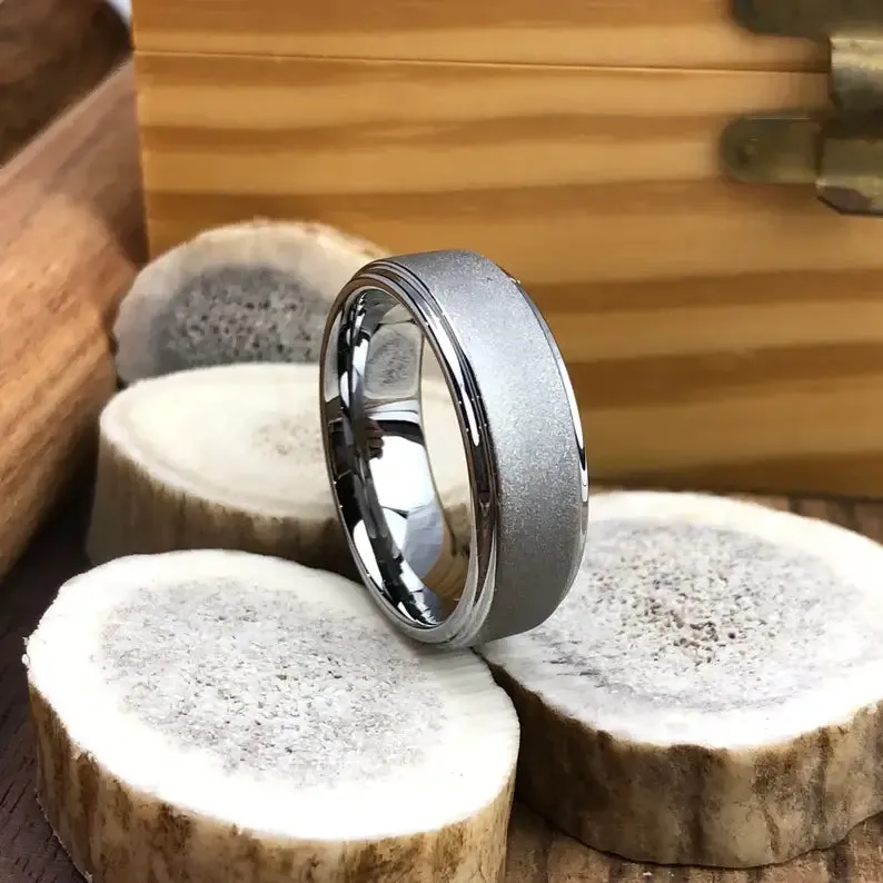 The Strategizer | Affordable Tungsten Wedding Band