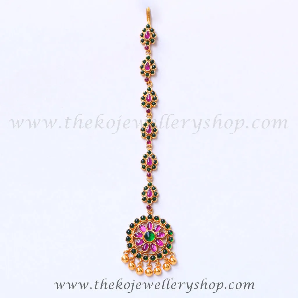 The Swarna Silver Kempu Maang-Tikka