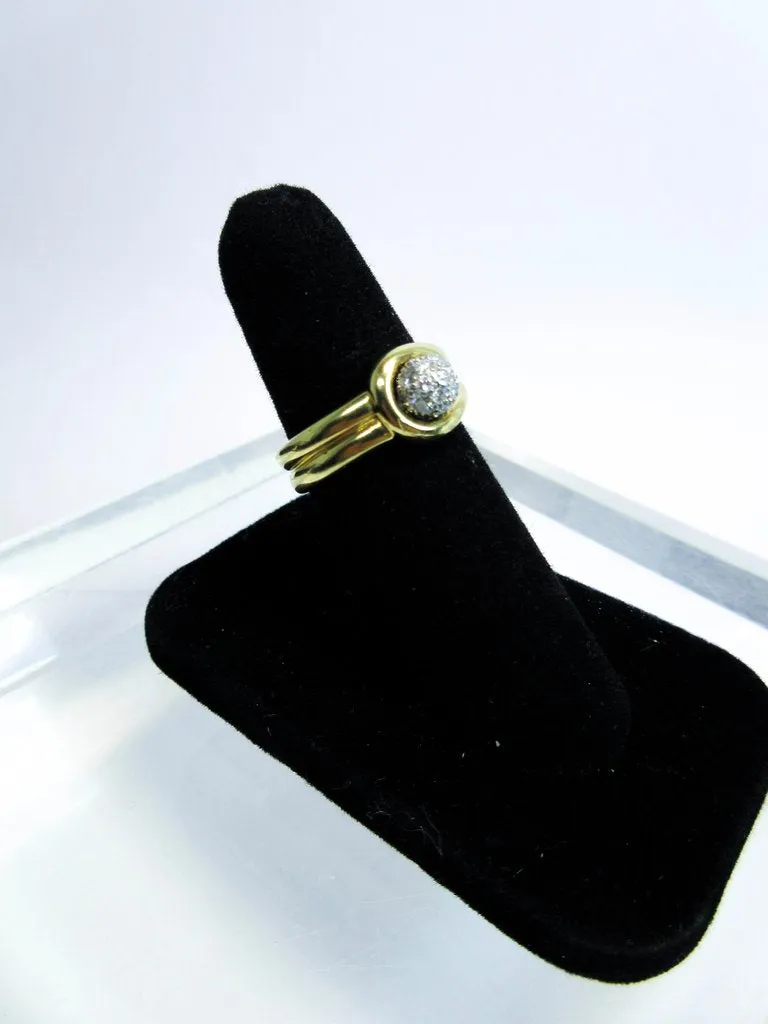 TIFFANY & CO. 18 Karat Yellow Gold Platinum and Diamond Ring