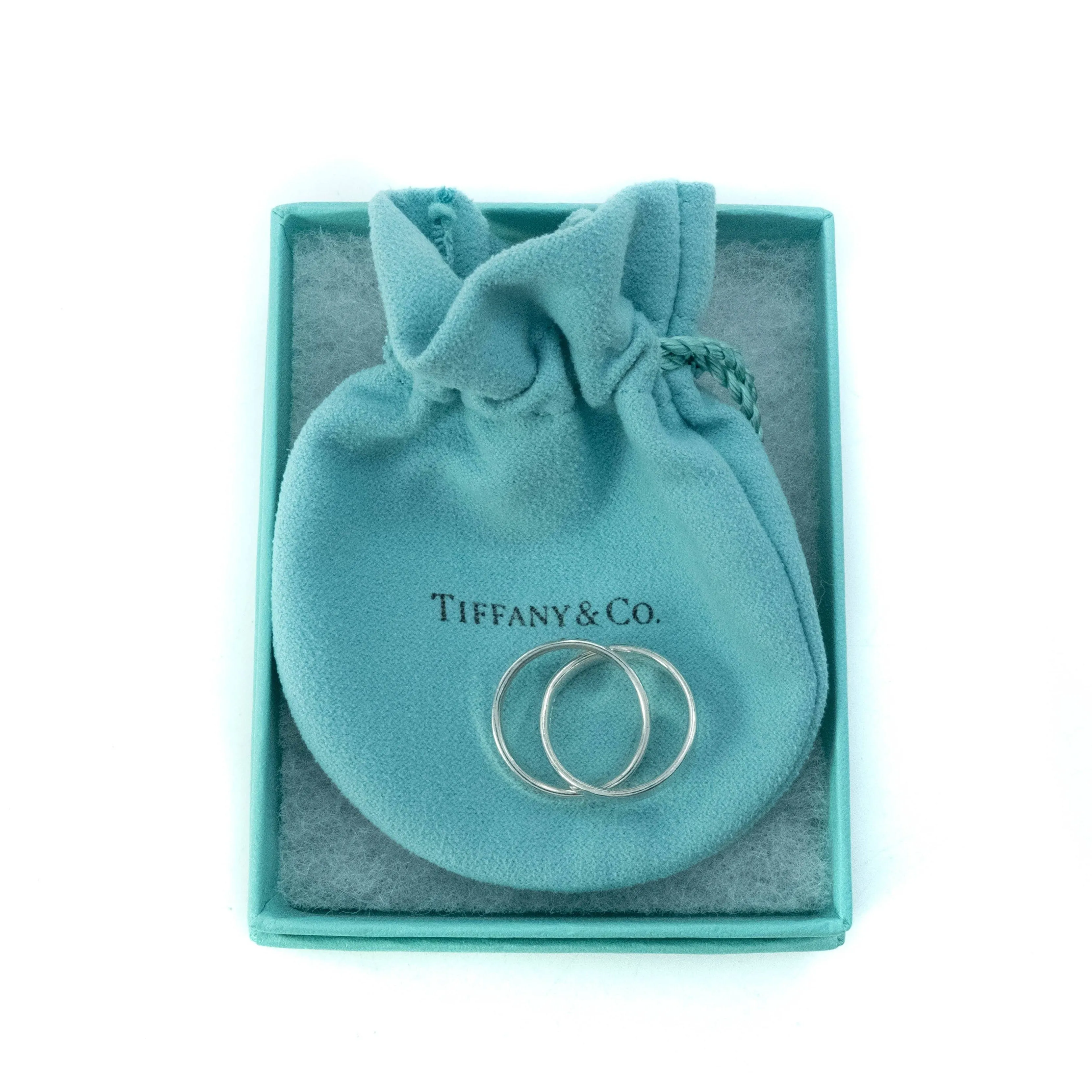 Tiffany & Co 1837 Sterling Silver Interlocking Circles Ring Size : J