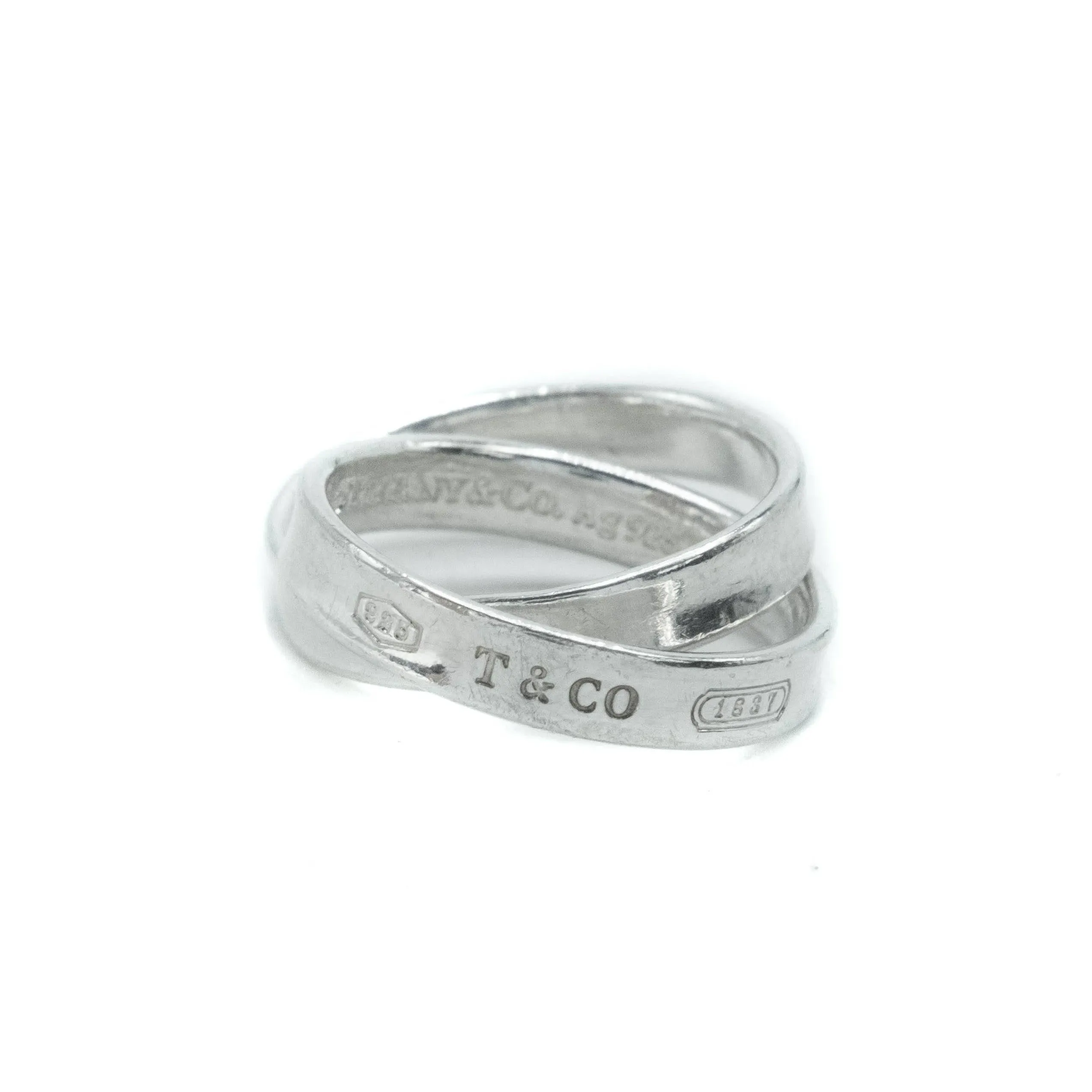 Tiffany & Co 1837 Sterling Silver Interlocking Circles Ring Size : J