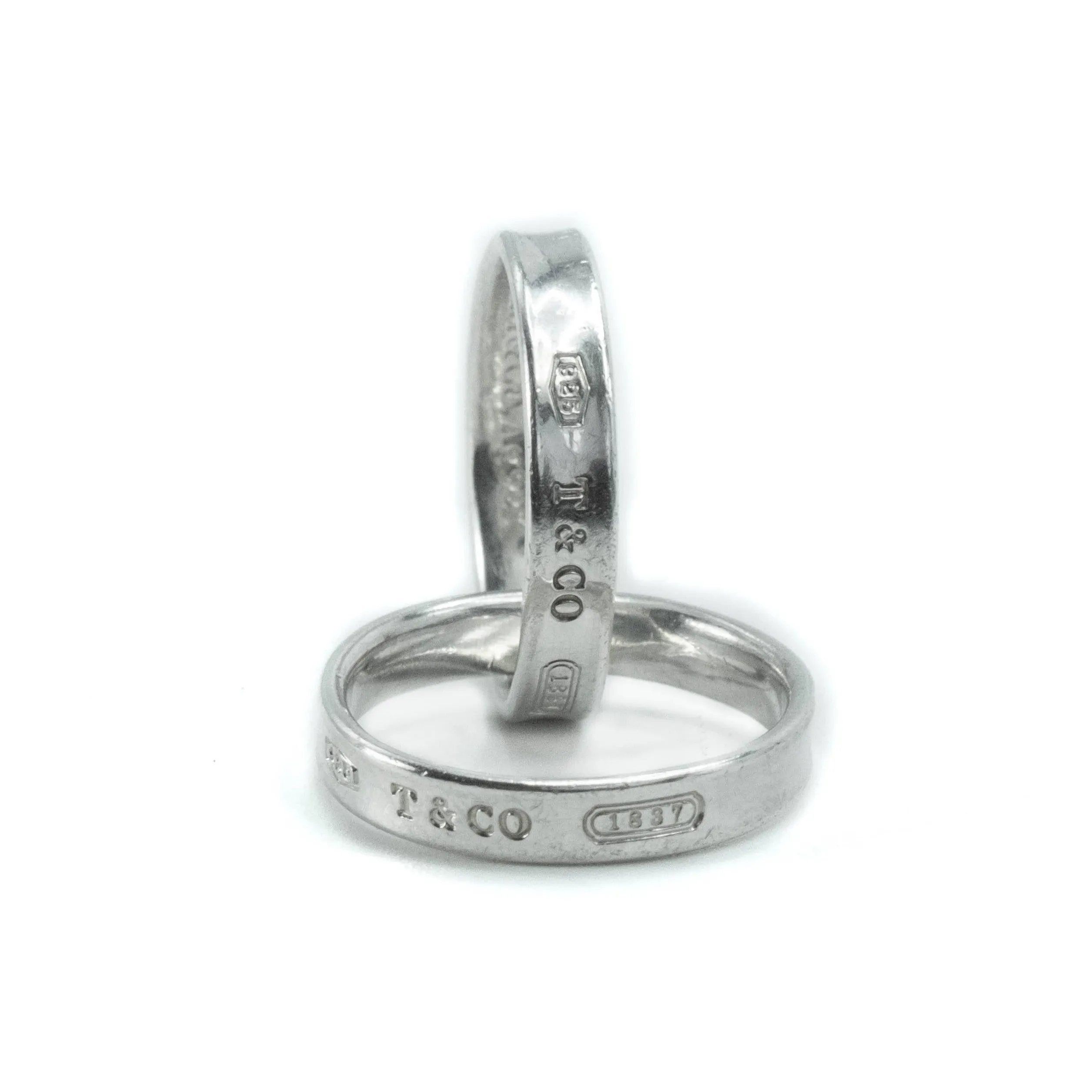 Tiffany & Co 1837 Sterling Silver Interlocking Circles Ring Size : J