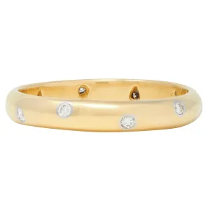 Tiffany & Co. 1990's Diamond Platinum 18 Karat Yellow Gold Etoile Band Ring