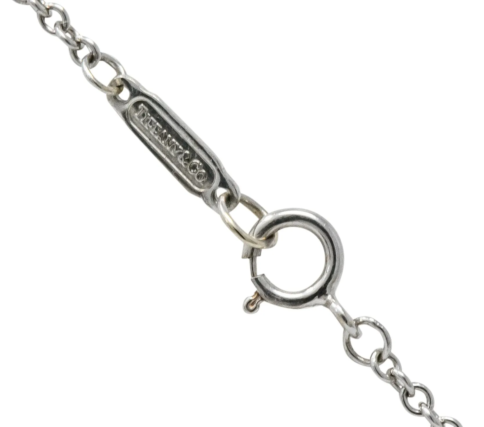 Tiffany & Co. 2003 Atlas 0.30 CTW Round Brilliant Diamond 18 Karat White Gold Pendant Necklace