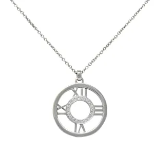 Tiffany & Co. 2003 Atlas 0.30 CTW Round Brilliant Diamond 18 Karat White Gold Pendant Necklace