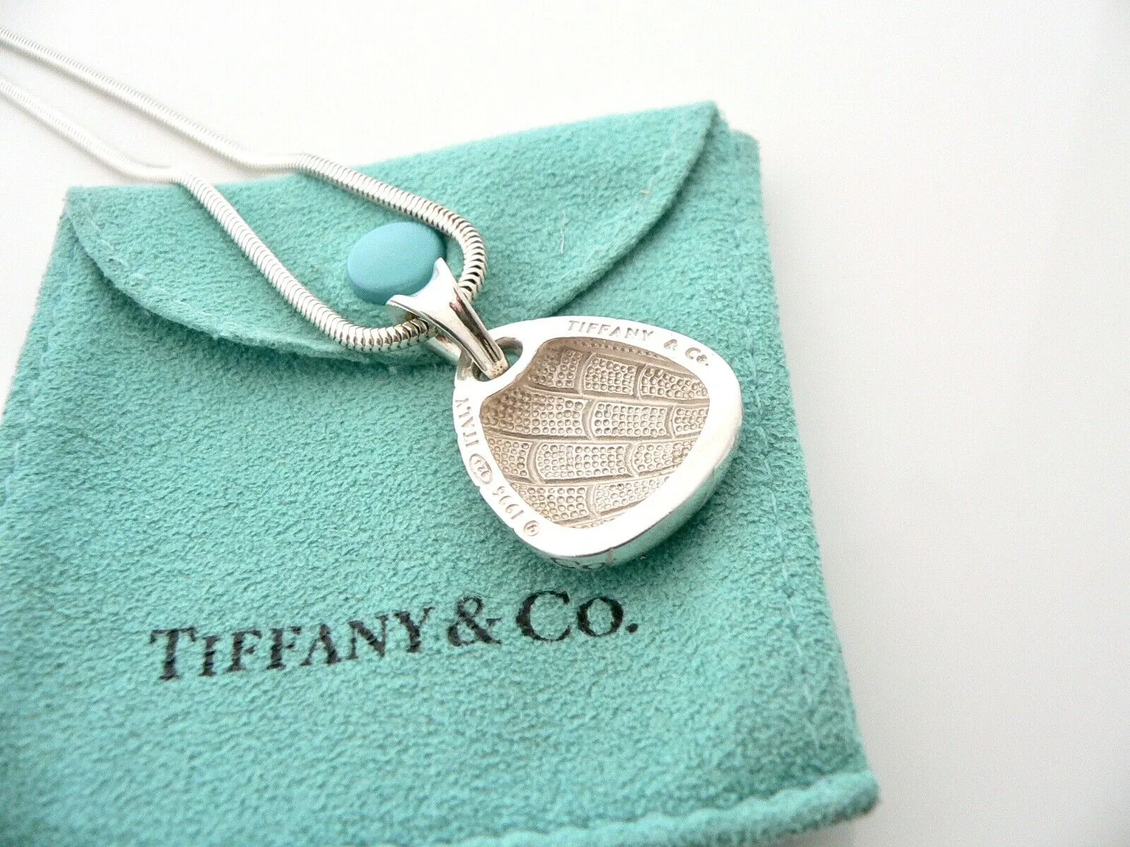 Tiffany & Co Crocodile Charm Necklace Snake Chain Animal Silver Gift Pouch 19 In