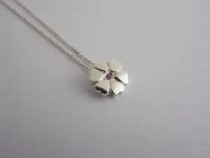 Tiffany & Co Crown of Hearts Pink Sapphire Necklace Pendant Silver Love Gift