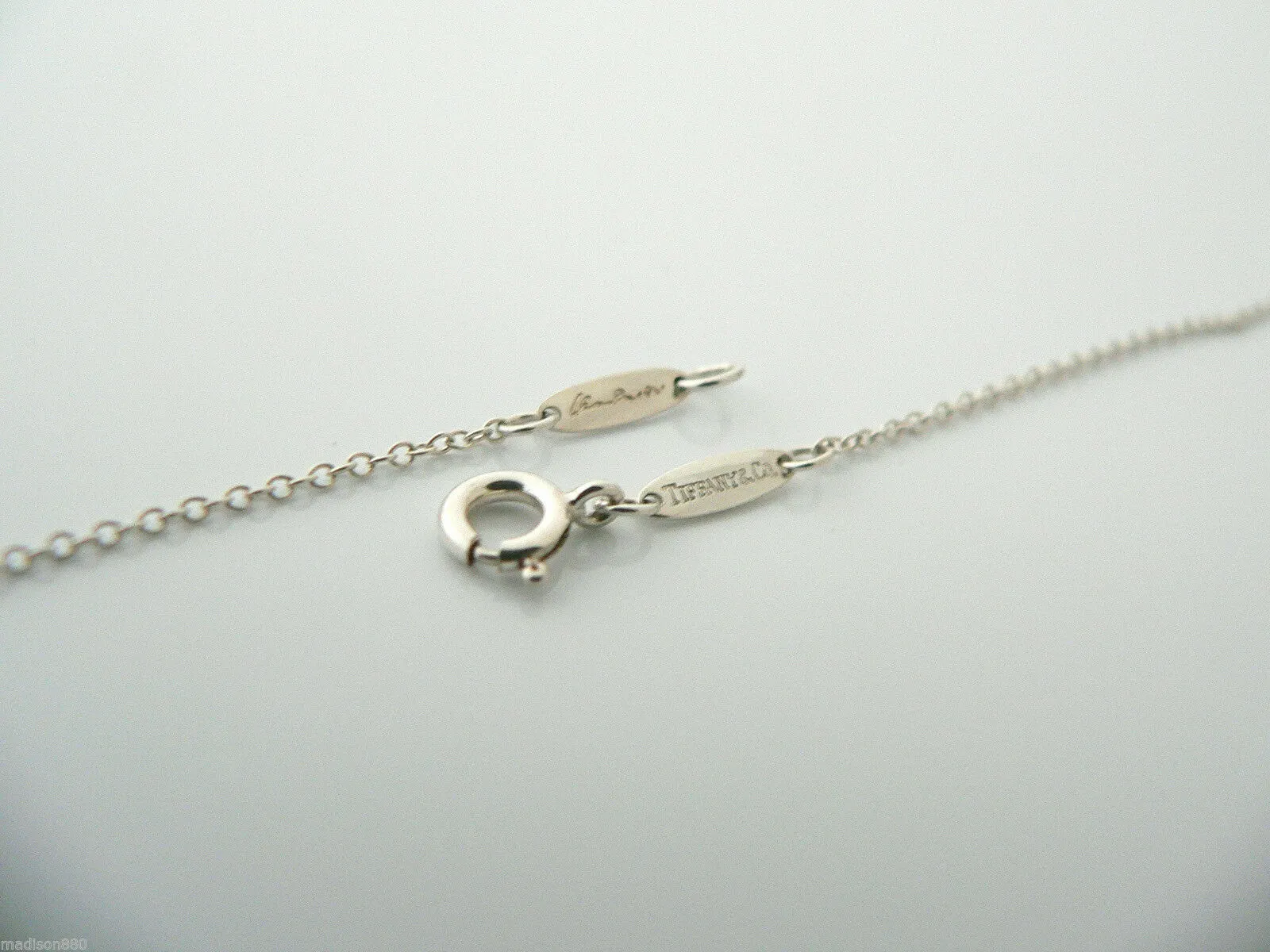 Tiffany & Co Diamond Cross Necklace Silver Peretti Pendant Gift Pouch 16.7 inch