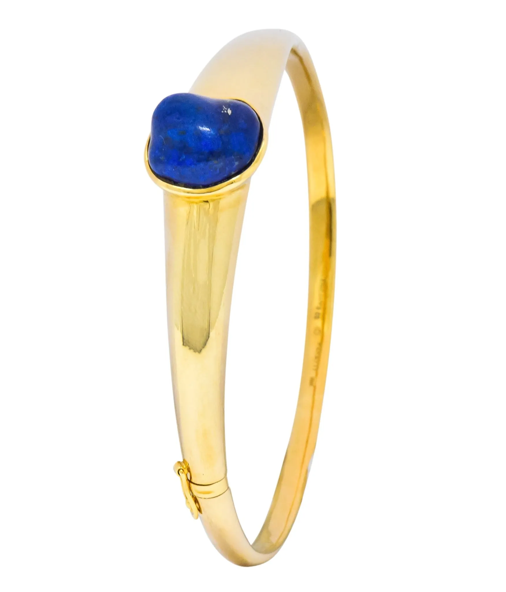 Tiffany & Co. Elsa Peretti Lapis Lazuli 18 Karat Gold Bangle Bracelet