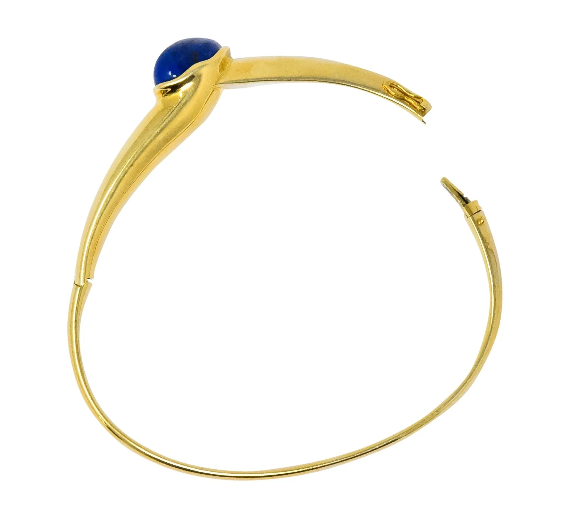 Tiffany & Co. Elsa Peretti Lapis Lazuli 18 Karat Gold Bangle Bracelet