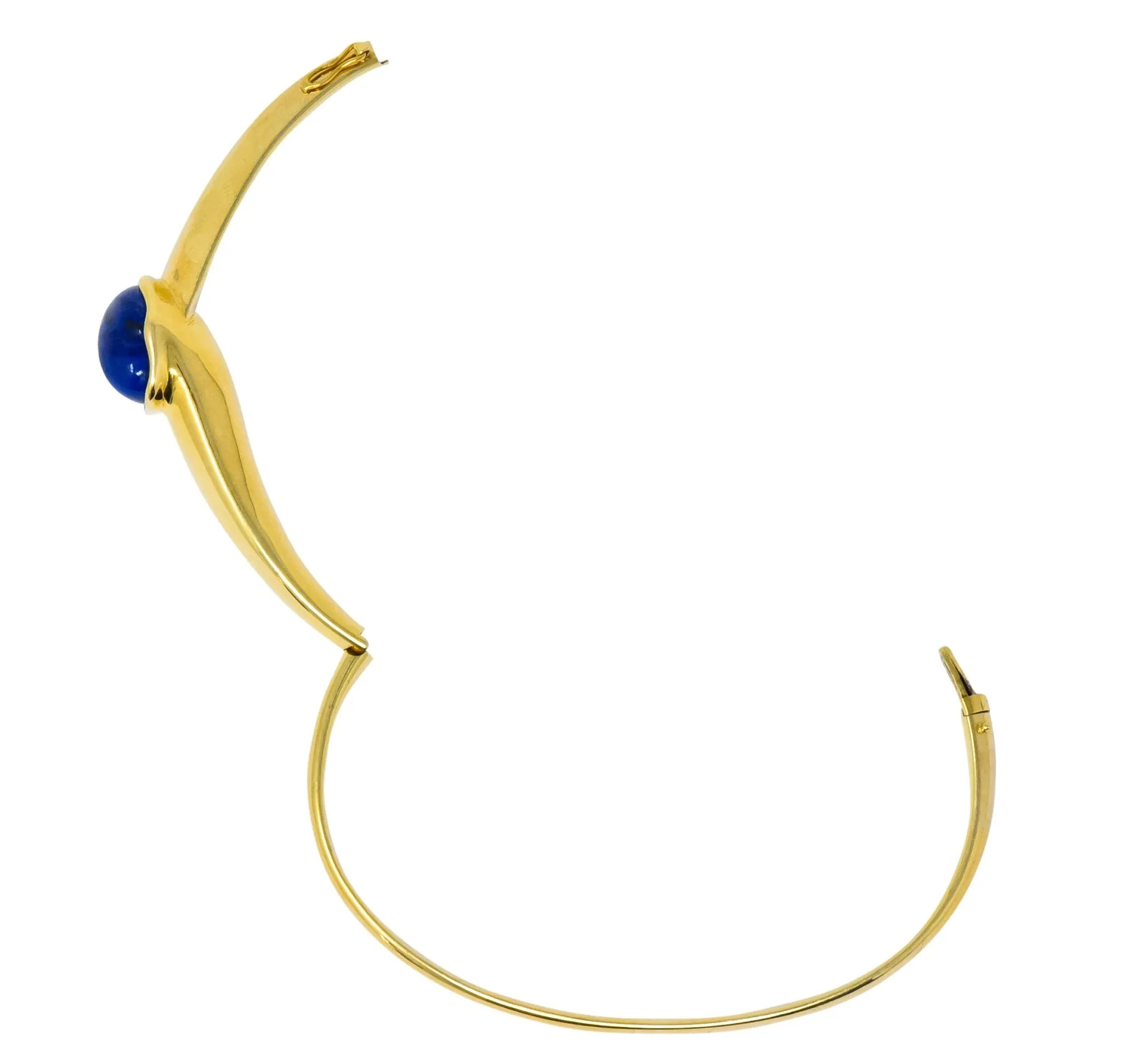 Tiffany & Co. Elsa Peretti Lapis Lazuli 18 Karat Gold Bangle Bracelet