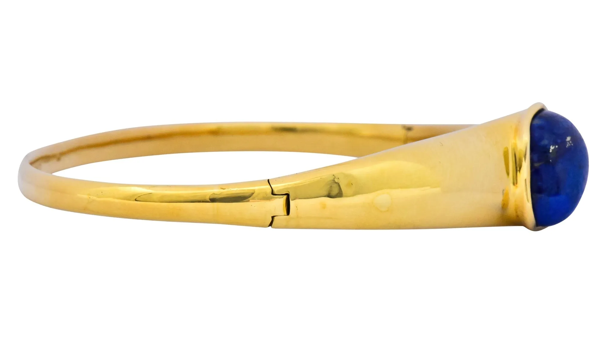 Tiffany & Co. Elsa Peretti Lapis Lazuli 18 Karat Gold Bangle Bracelet