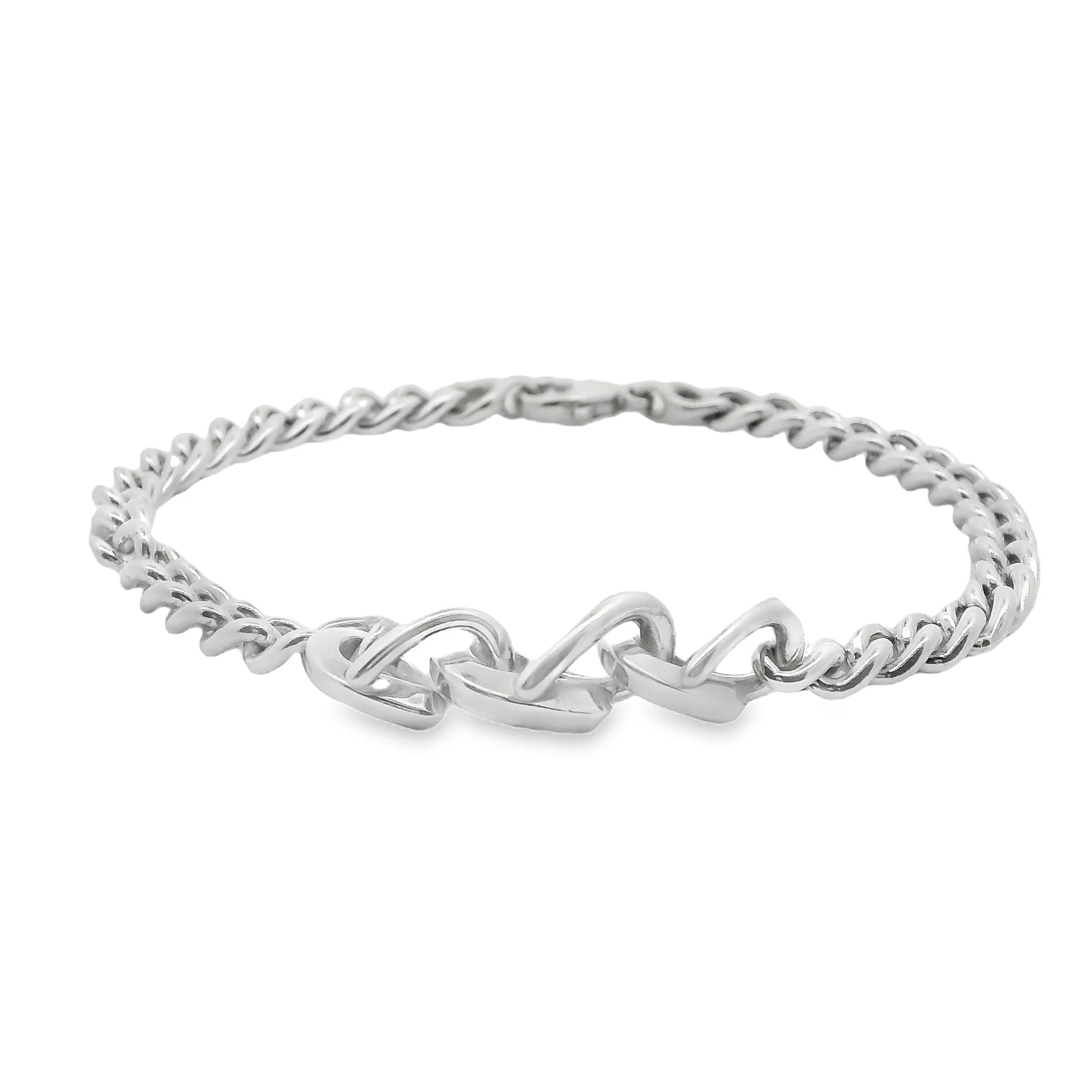 Tiffany & Co Forge Link in High-polished Sterling Silver Bracelet - 18cm