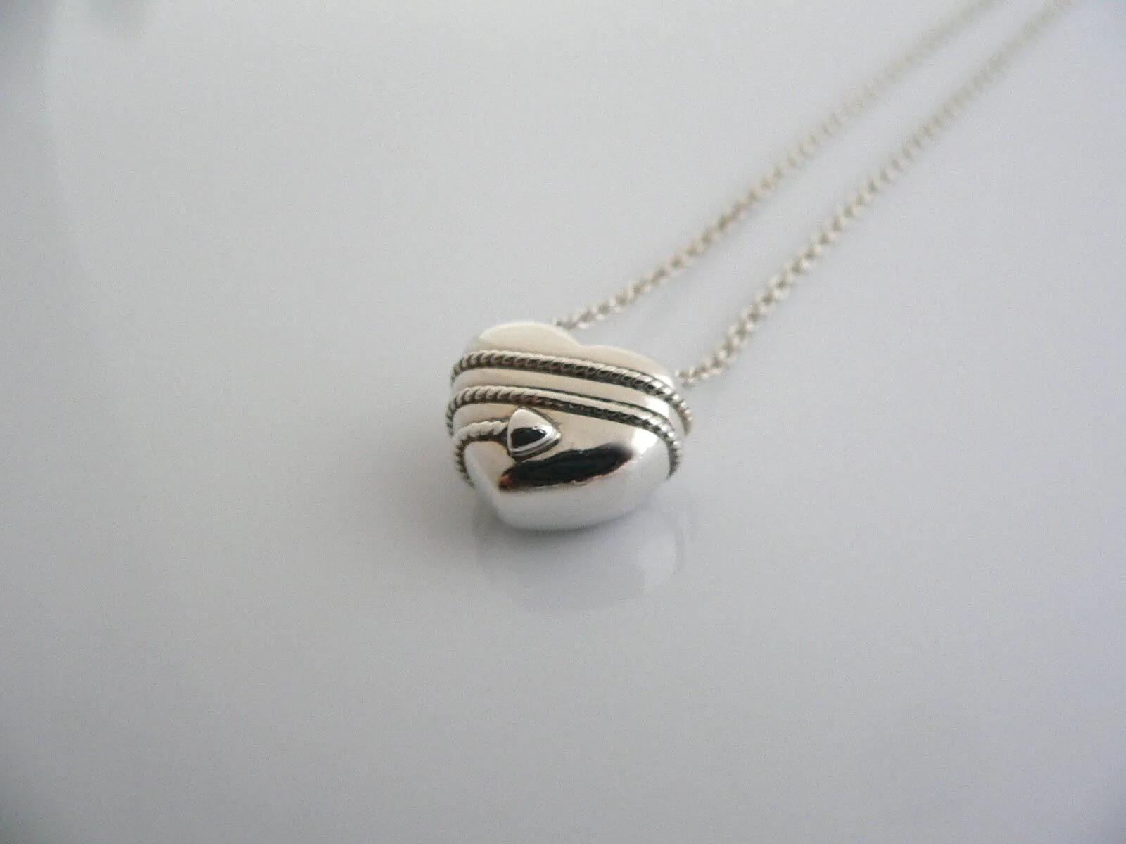 Tiffany & Co Heart Arrow Necklace Pendant Charm 18 In Chain Silver Gift Love