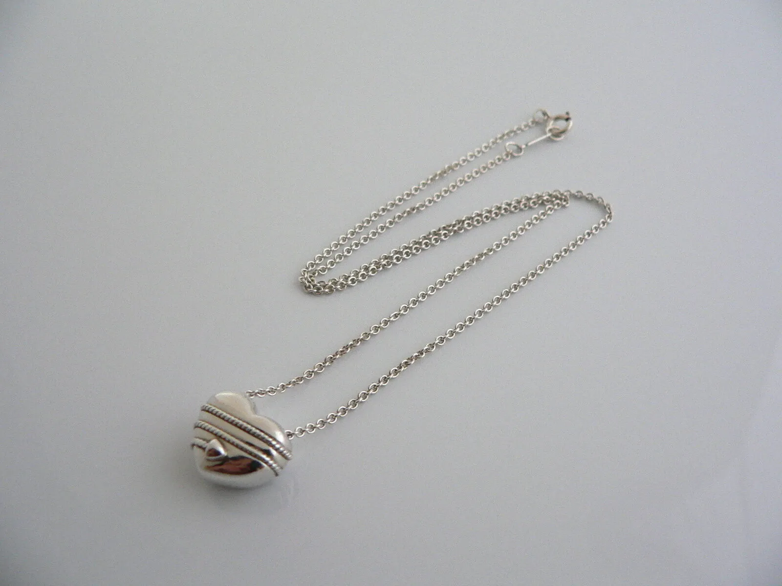 Tiffany & Co Heart Arrow Necklace Pendant Charm 18 In Chain Silver Gift Love