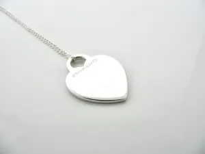 Tiffany & Co Heart Tag Necklace Pendant Charm Chain Silver Gift Love T and Co