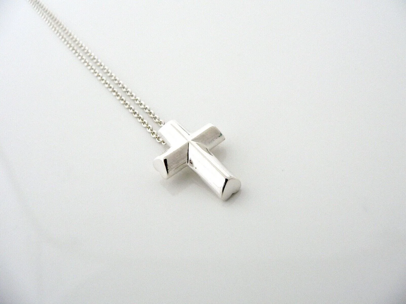 Tiffany & Co Large Tenderness Cross Necklace Pendant Charm Gift Silver 18 Inch