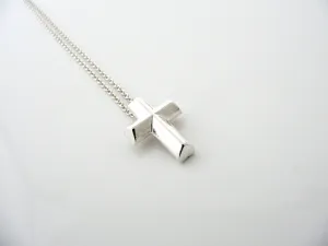 Tiffany & Co Large Tenderness Cross Necklace Pendant Charm Gift Silver 18 Inch