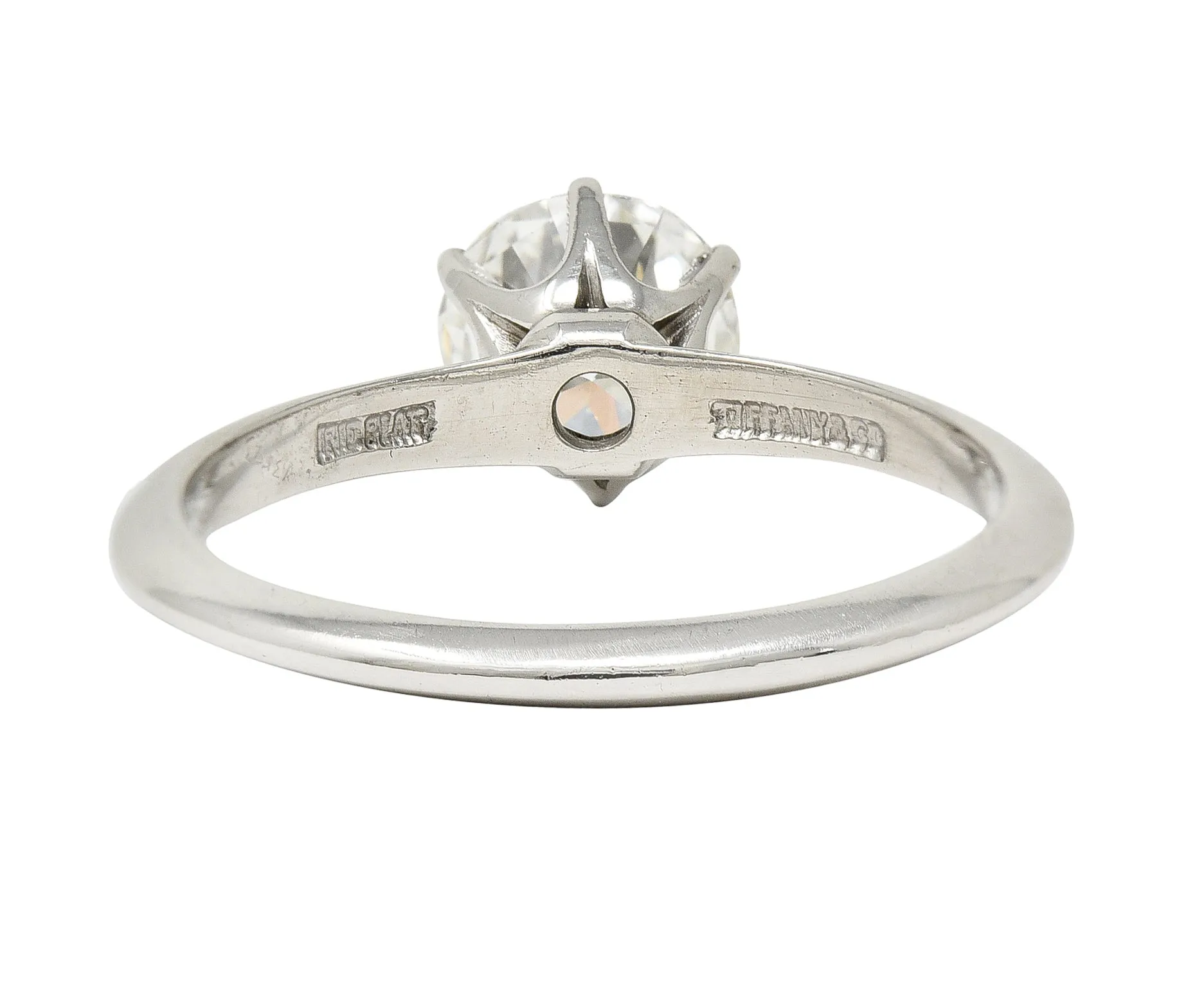 Tiffany & Co. Mid-Century 0.97 CTW Transitional Cut Diamond Platinum Six Prong Knife Edge Vintage Solitaire Engagement Ring GIA