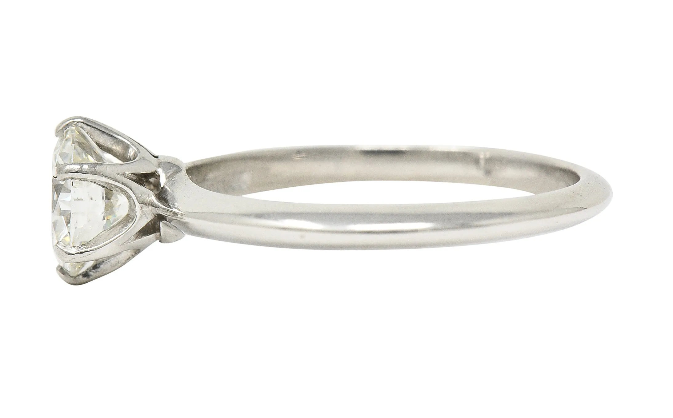 Tiffany & Co. Mid-Century 0.97 CTW Transitional Cut Diamond Platinum Six Prong Knife Edge Vintage Solitaire Engagement Ring GIA