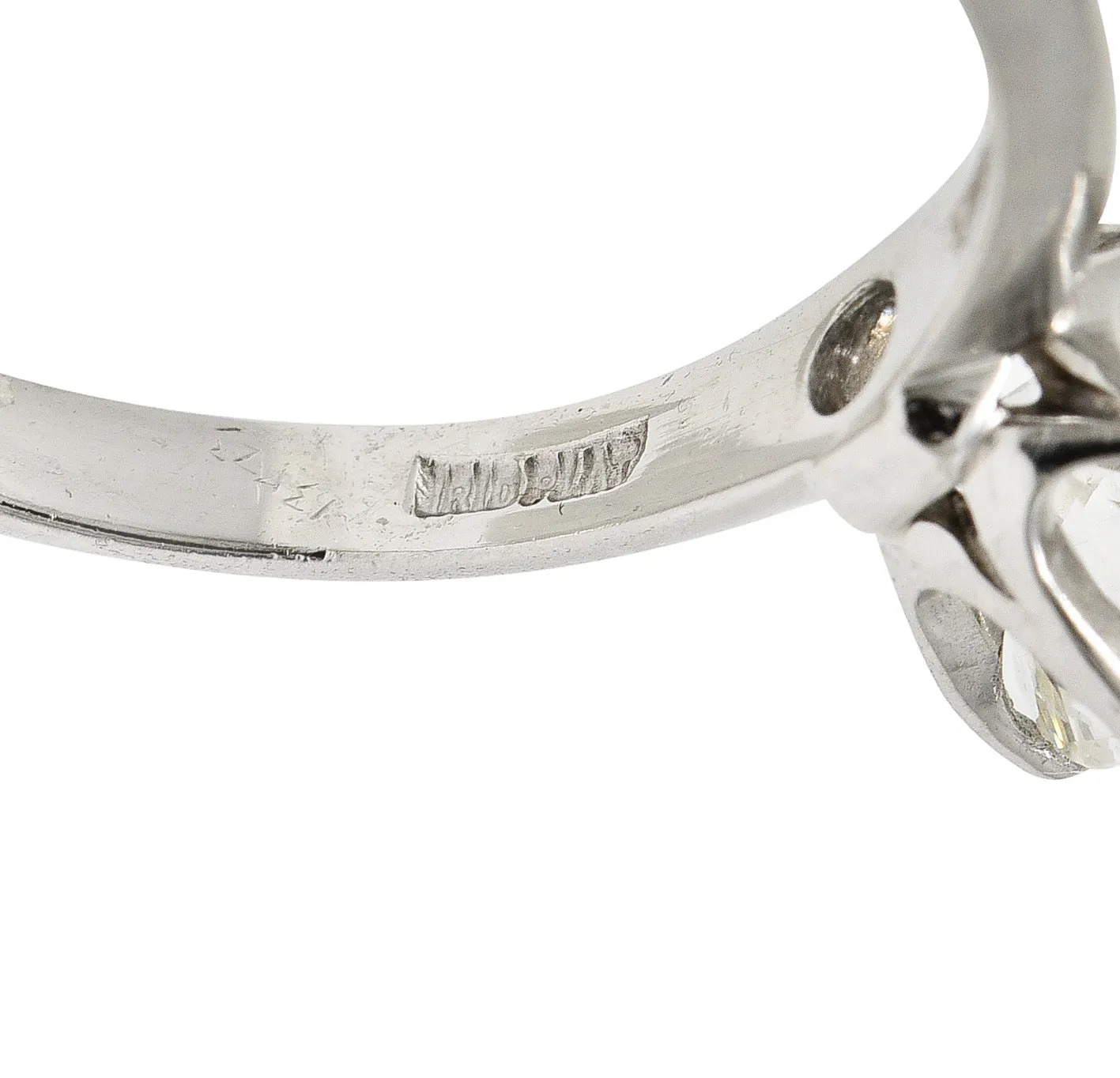 Tiffany & Co. Mid-Century 0.97 CTW Transitional Cut Diamond Platinum Six Prong Knife Edge Vintage Solitaire Engagement Ring GIA