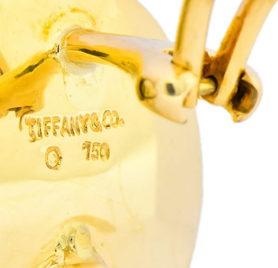 Tiffany & Co. Onyx Mother-of-Pearl 18 Karat Gold Checkerboard Ear-Clip Earrings