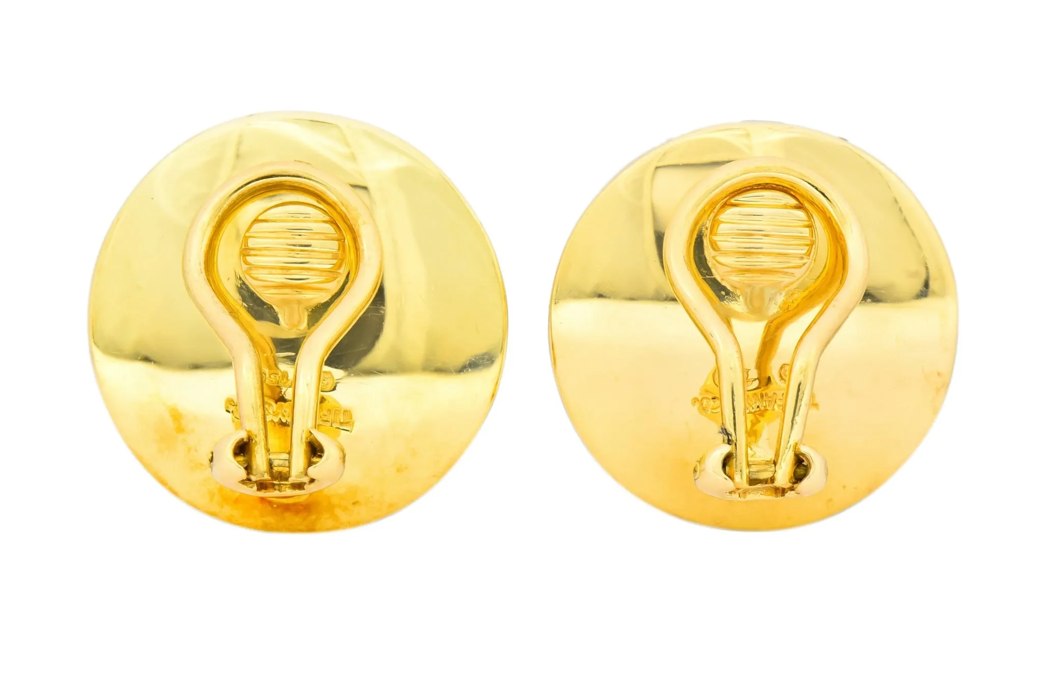 Tiffany & Co. Onyx Mother-of-Pearl 18 Karat Gold Checkerboard Ear-Clip Earrings