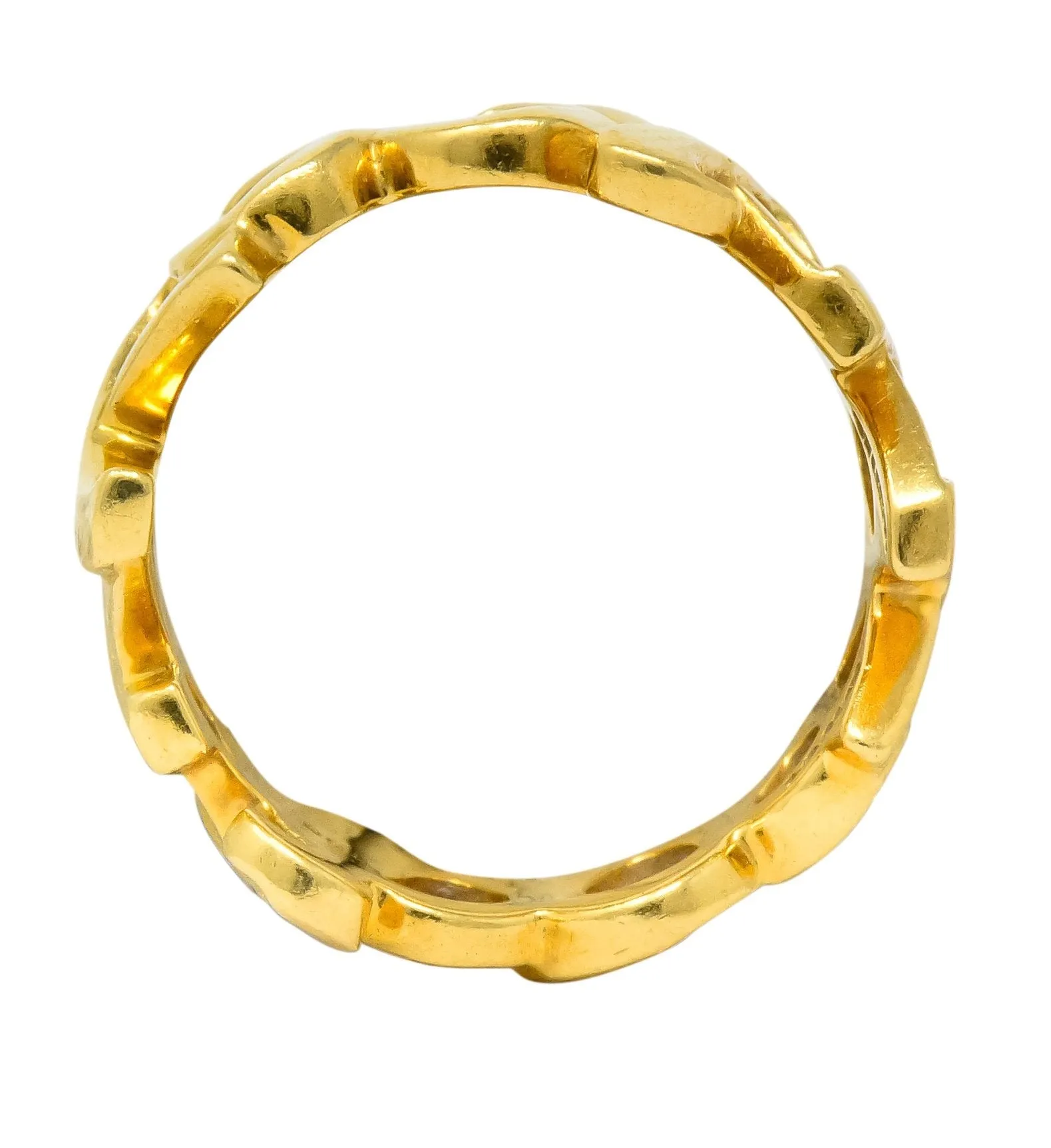 Tiffany & Co. Paloma Picasso 1984 18 Karat Gold Graffiti Love And Kisses Band Ring