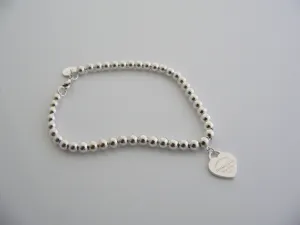 Tiffany & Co Return to Tiffany Silver Pink Enamel Heart Mini Ball Bead Bracelet