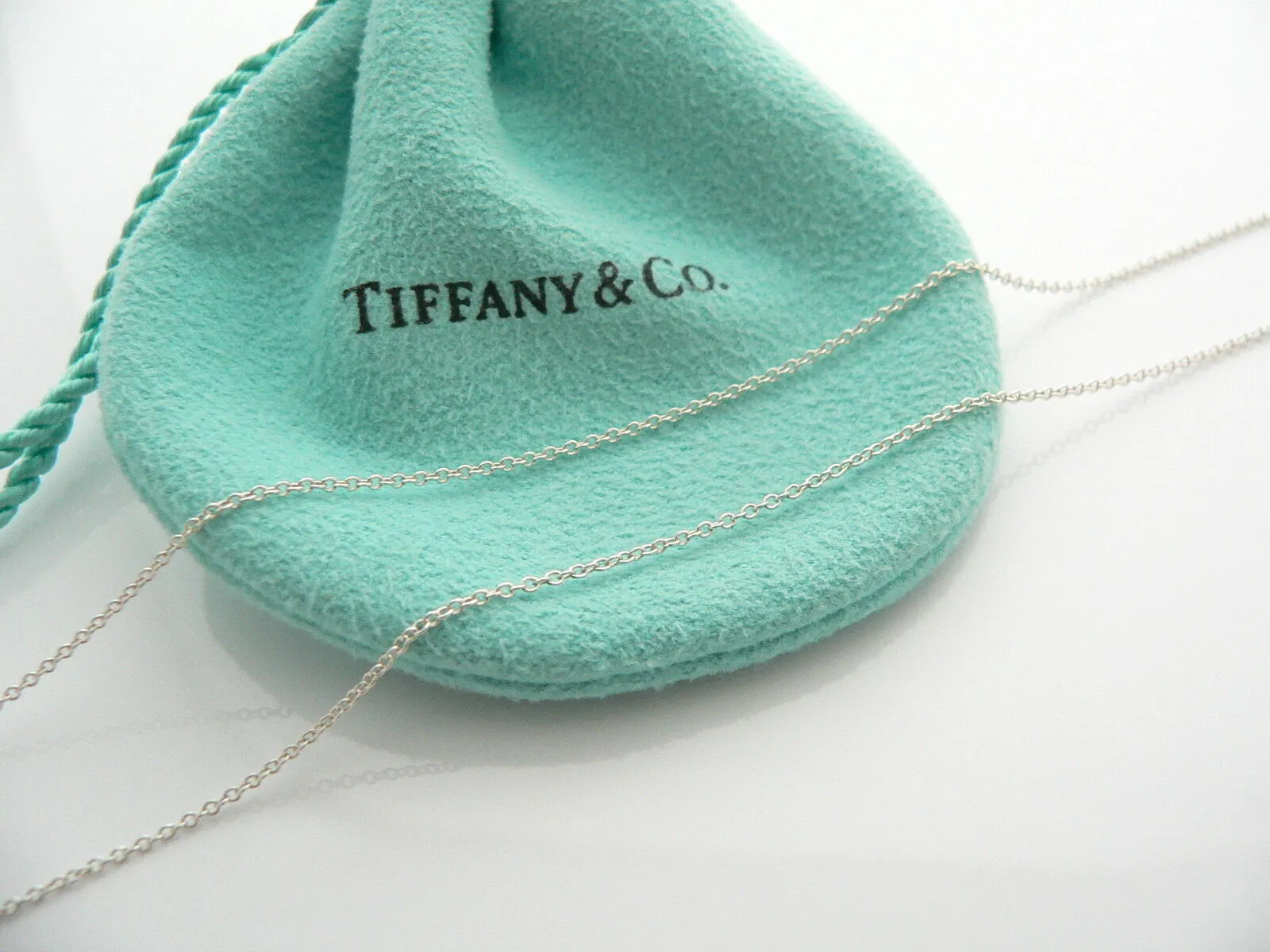 Tiffany & Co Round Necklace Pendant Double Circle Charm Chain Love Gift Pouch
