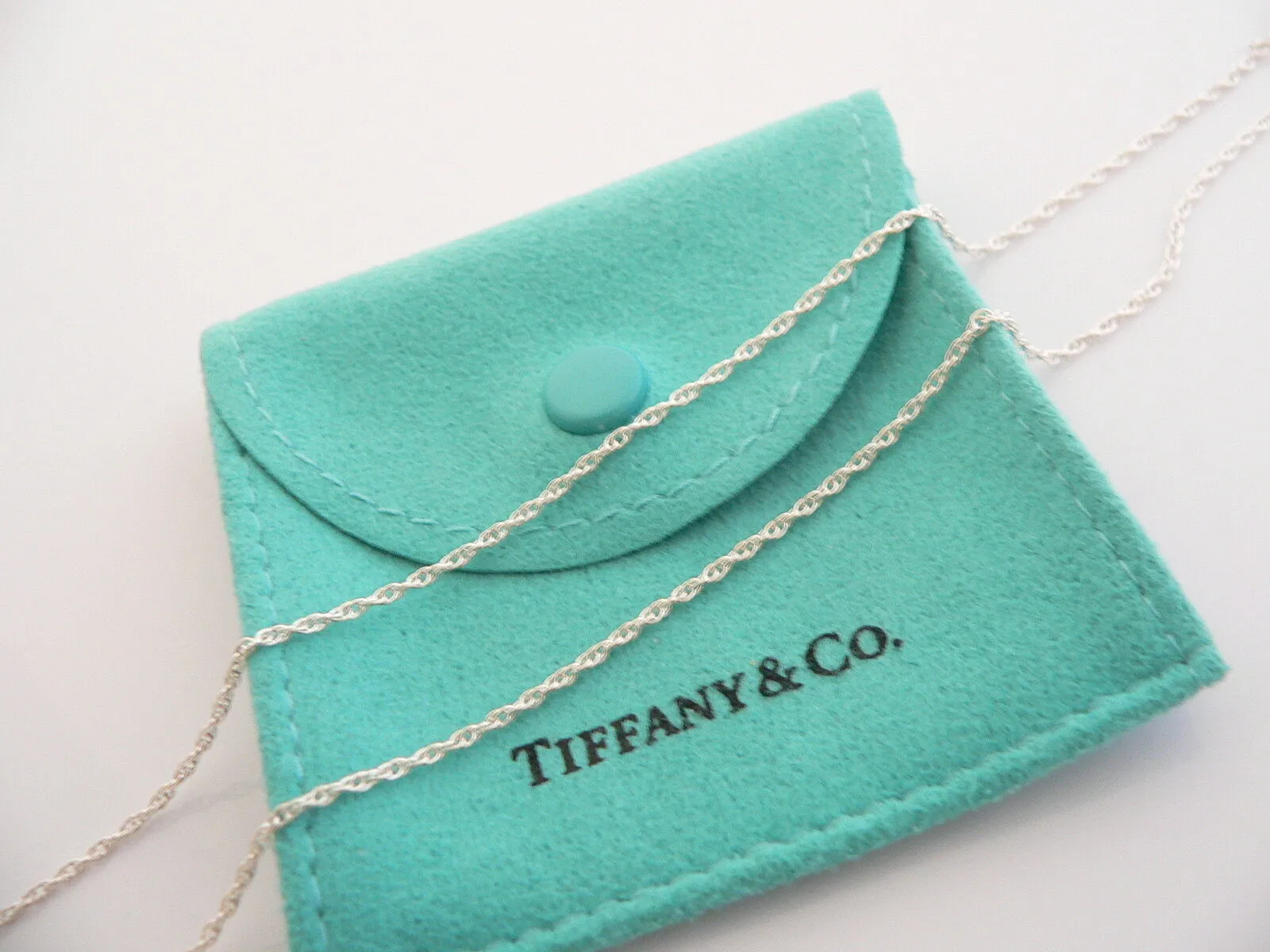Tiffany & Co Silver 18K Gold Triple Ribbon Bow Necklace Pendant 19 In Gift Pouch