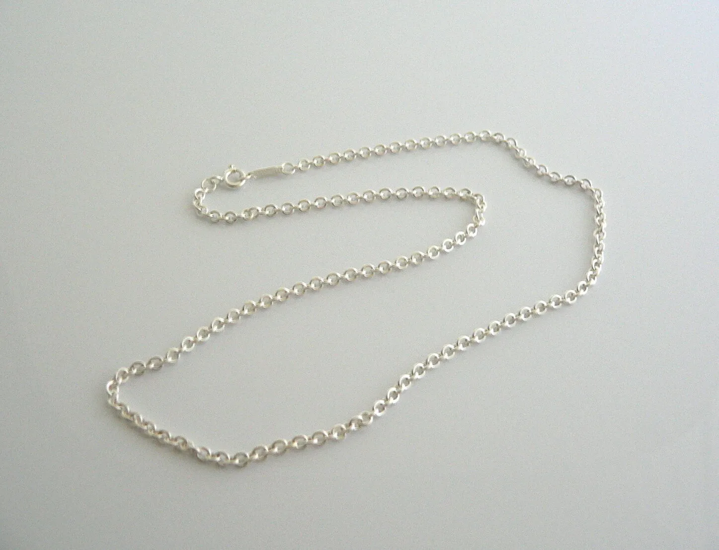 Tiffany & Co Silver 2 mm Curb Chain Necklace 16 Inch 4 Pendants Charms Thick