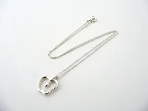 Tiffany & Co Silver Apple Necklace Pendant Chain Gift Teacher Love 18 Inch Long
