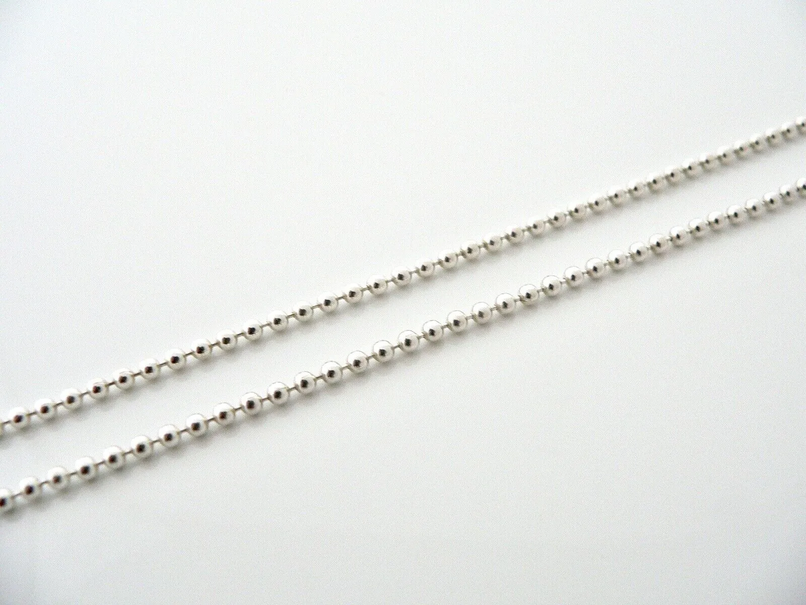 Tiffany & Co Silver Atlas Dog Tag Bar Beaded Necklace Pendant Chain Gift Love