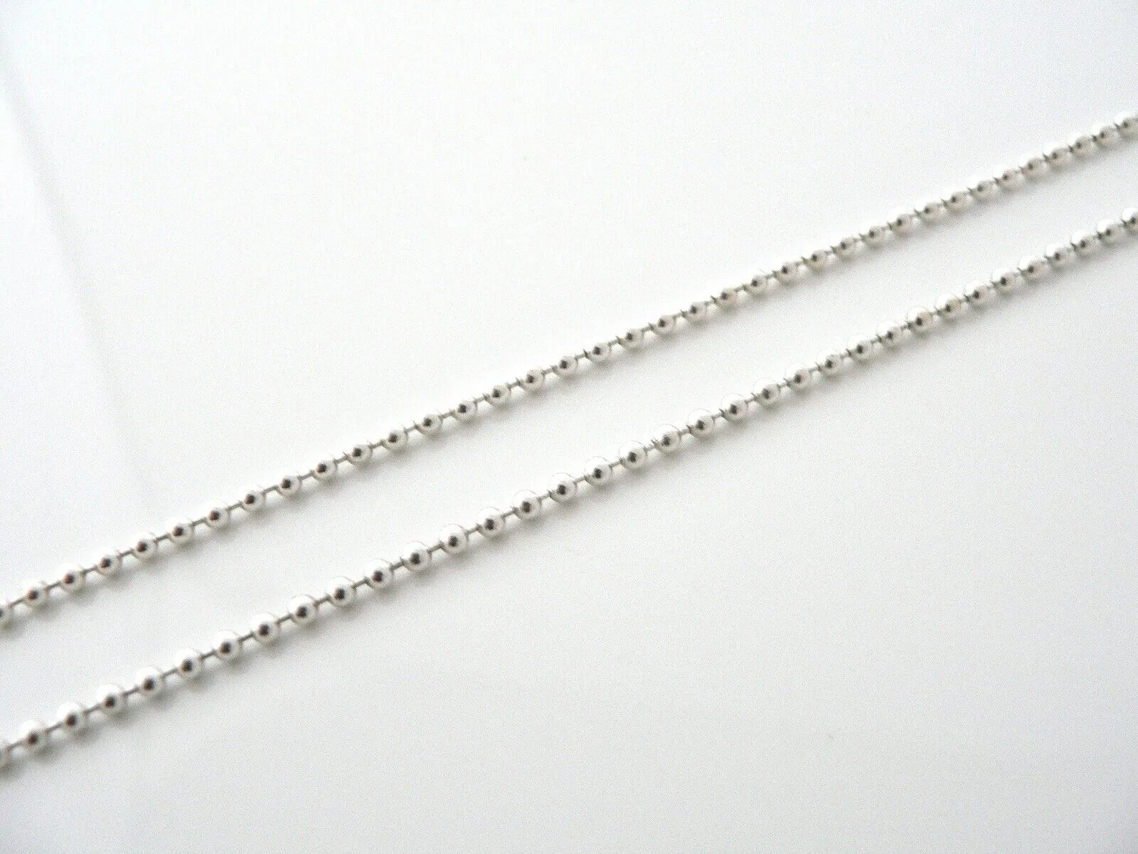 Tiffany & Co Silver Bead Link Necklace Chain 4 Pendant Charm Layering Gift Love 24 Inches