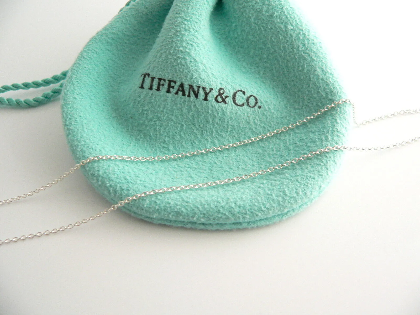 Tiffany & Co Silver Crystal Fascination Ball Bead Necklace Pendant Gift Pouch