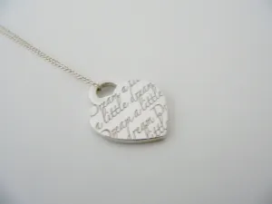 Tiffany & Co Silver Dream a Little Heart Necklace Pendant Charm Chain Gift Love