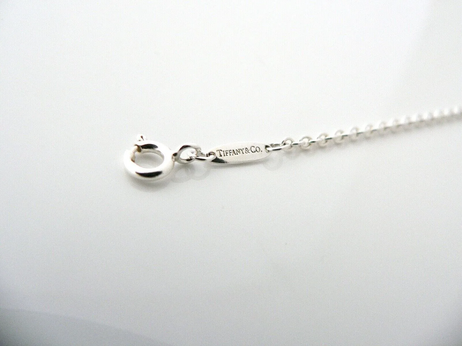 Tiffany & Co Silver Open Heart Bracelet Bangle 6.75 In Chain Gift Love Child Kid