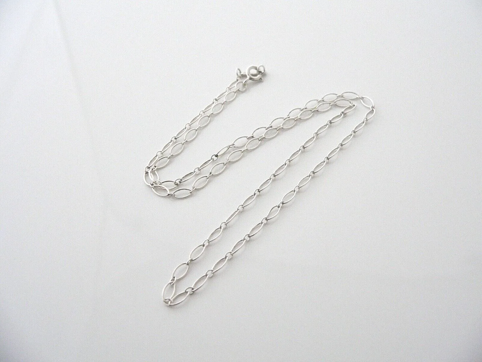 Tiffany & Co Silver Oval Link Necklace Chain 4 Pendant Charm Layering Gift Love
