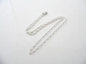 Tiffany & Co Silver Oval Link Necklace Chain 4 Pendant Charm Layering Gift Love