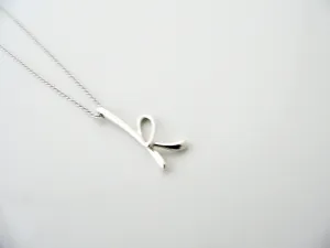 Tiffany & Co Silver Peretti Alphabet K Necklace Pendant Charm Chain Gift Love